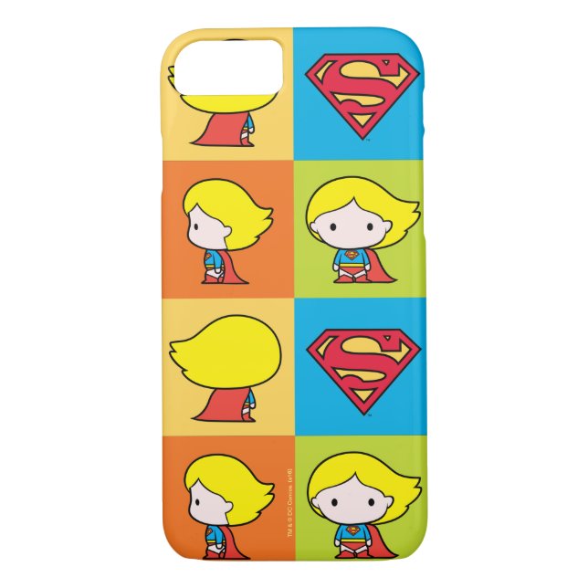 Chibi Supergirl Character Turnaround Case-Mate iPhone Case (Back)
