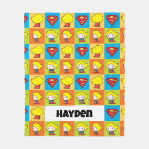 Chibi Supergirl Character Turnaround Fleece Blanket