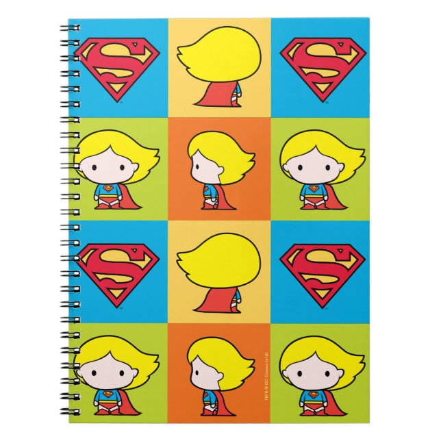 Chibi Supergirl Character Turnaround Spiral Notebook (Front)