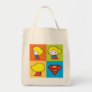 Chibi Supergirl Character Turnaround Tote Bag