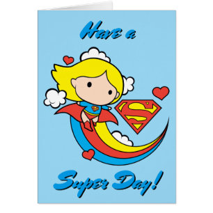 Chibi Supergirl Flying Rainbow