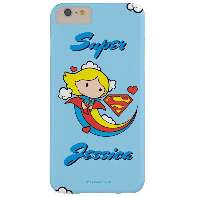 Chibi Supergirl Flying Rainbow Case-Mate iPhone Case (Back)
