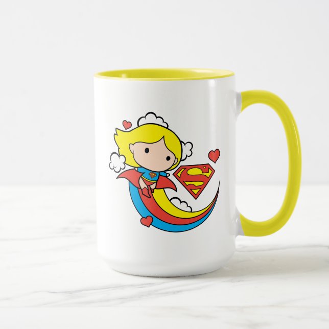 Chibi Supergirl Flying Rainbow Mug (Right)