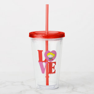 Chibi Supergirl LOVE Acrylic Tumbler