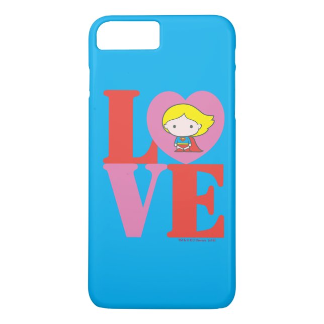 Chibi Supergirl LOVE Case-Mate iPhone Case (Back)