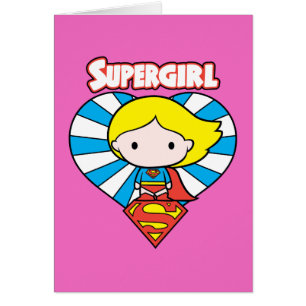 Chibi Supergirl Starburst Heart and Logo