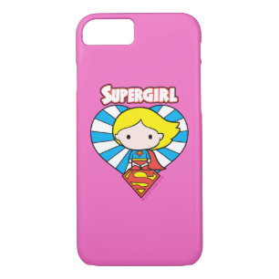 Chibi Supergirl Starburst Heart and Logo Case-Mate iPhone Case