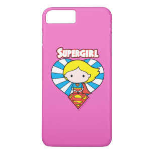 Chibi Supergirl Starburst Heart and Logo Case-Mate iPhone Case