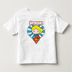 Chibi Supergirl Starburst Heart and Logo Toddler T-Shirt