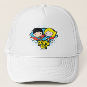 Chibi Superman & Chibi Supergirl Power Up! Trucker Hat