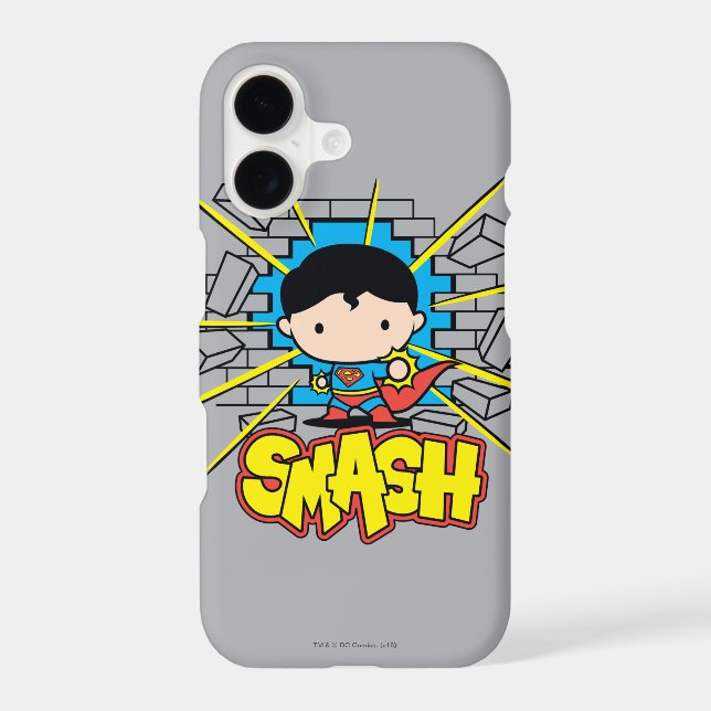 Chibi Superman Smashing Through Brick Wall (Back)