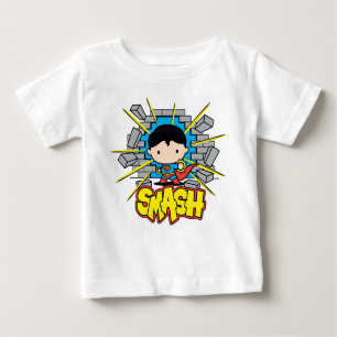 Chibi Superman Smashing Through Brick Wall Baby T-Shirt
