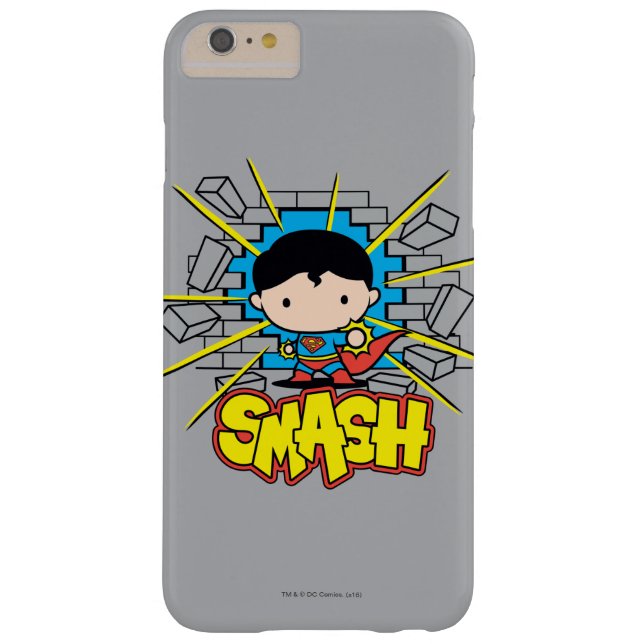 Chibi Superman Smashing Through Brick Wall Case-Mate iPhone Case (Back)