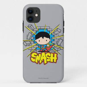 Chibi Superman Smashing Through Brick Wall Case-Mate iPhone Case