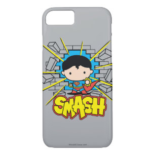 Chibi Superman Smashing Through Brick Wall Case-Mate iPhone Case