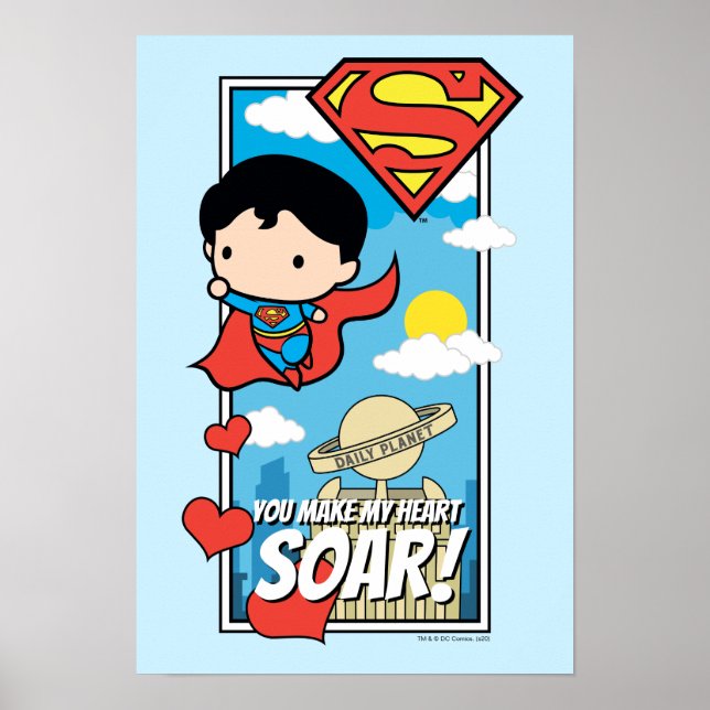 Chibi Superman - You Make My Heart Soar Valentine Poster (Front)