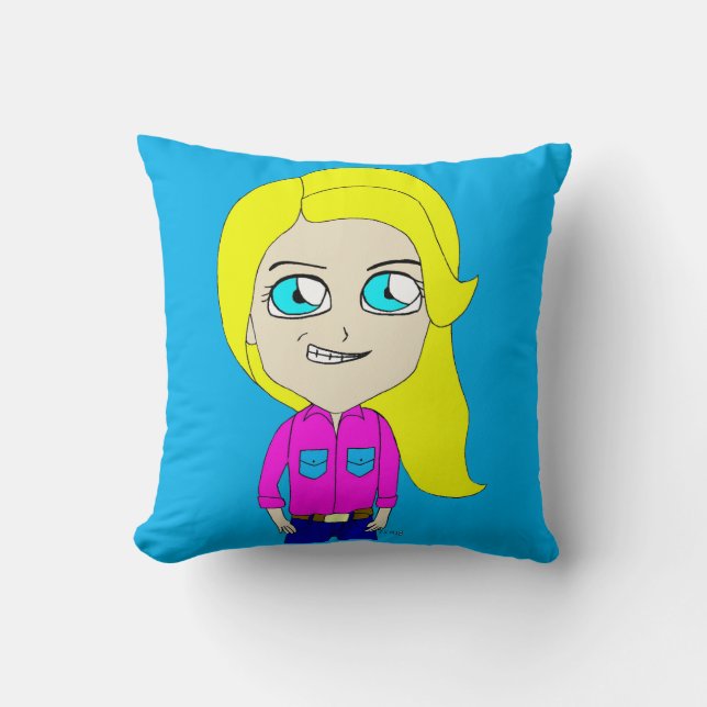 chibi  throw pillow (Front)