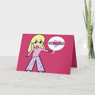 Chibi Valentine Hearts Hugs and Ki... - Customised Holiday Card
