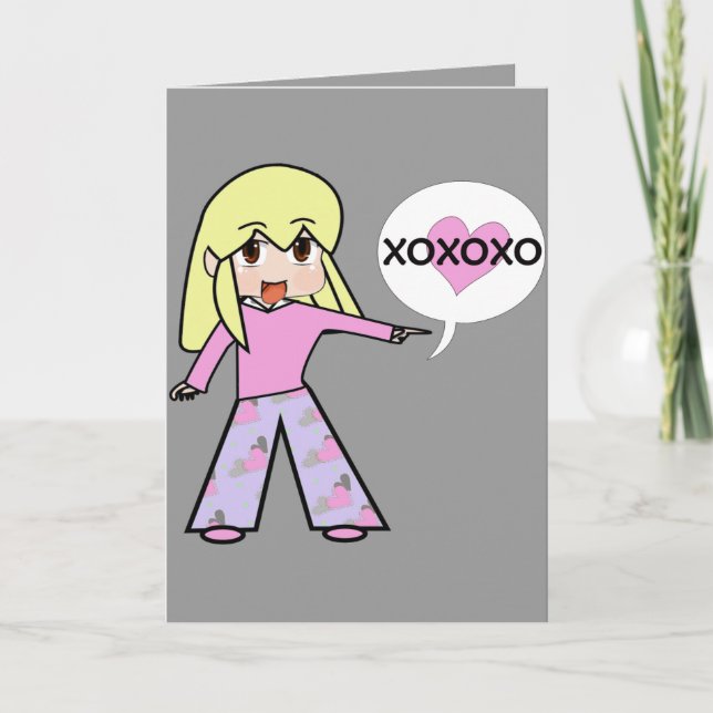 Chibi Valentine Holiday Card (Front)