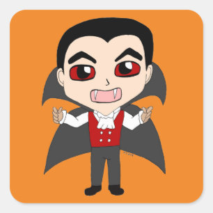 chibi vampire square sticker