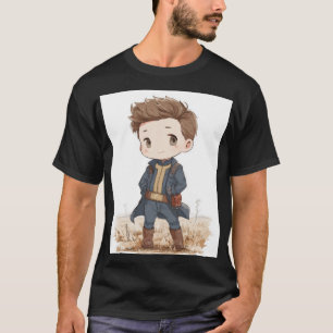 Chibi Vault‑Dwelling Wanderer Cute Retro‑Futuris T-Shirt