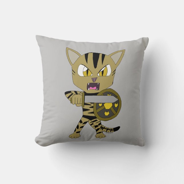 Chibi Warrior Cat Cushion (Front)