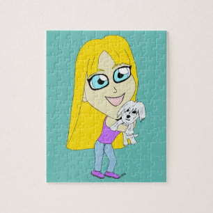Chibi with a pup jigsaw puzzle