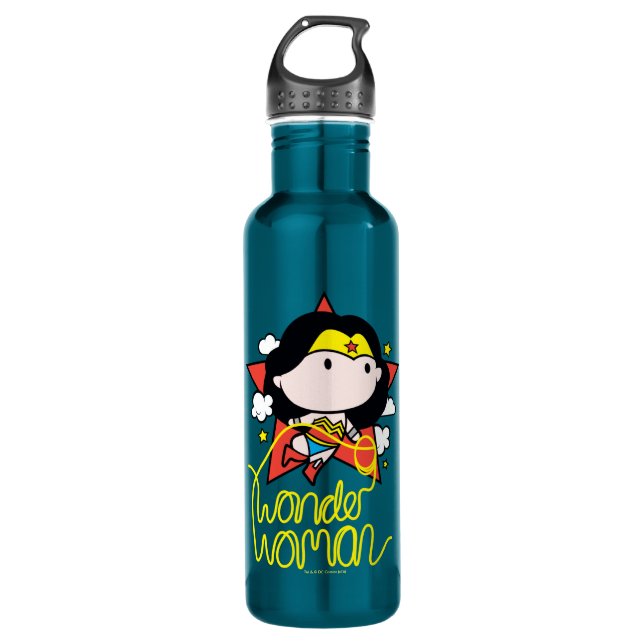 Chibi Wonder Woman Flying With Lasso 710 Ml Water Bottle (Front)