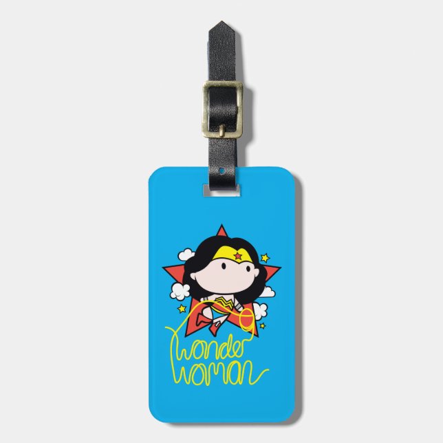Chibi Wonder Woman Flying With Lasso Luggage Tag (Front Vertical)