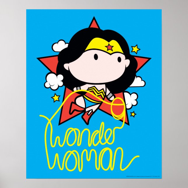 Chibi Wonder Woman Flying With Lasso Poster (Front)