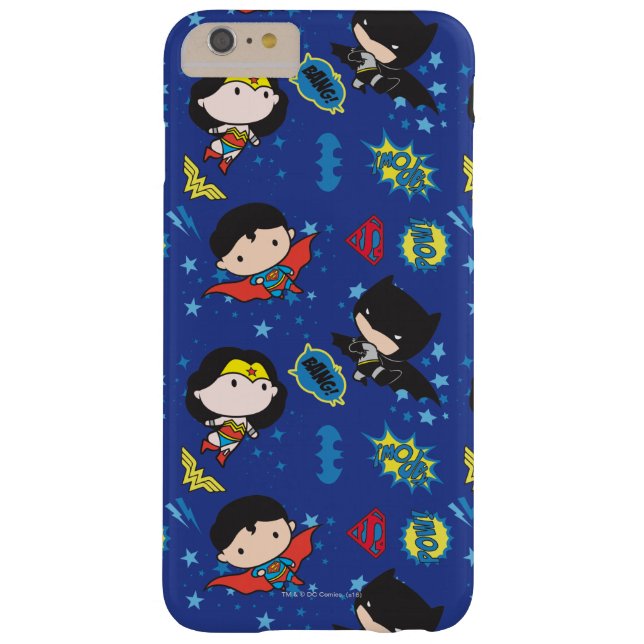 Chibi Wonder Woman, Superman, and Batman Pattern Case-Mate iPhone Case (Back)