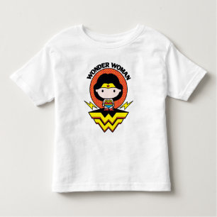Chibi Wonder Woman With Polka Dots and Logo Toddler T-Shirt