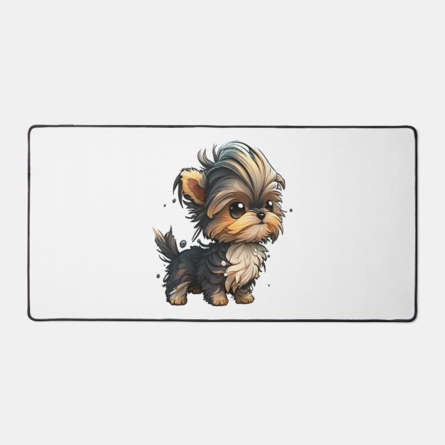 Chibi Yorkshire Terrier Desk Mat (Front)