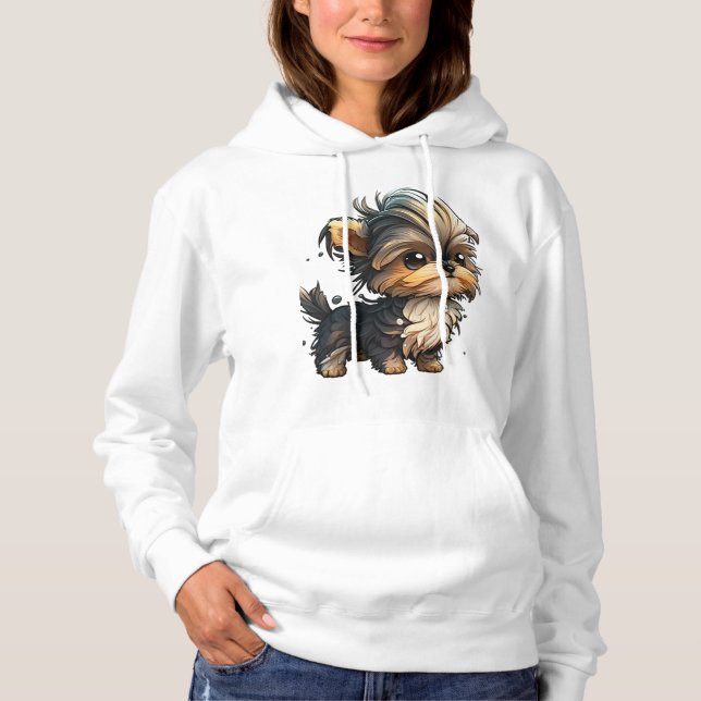 Chibi Yorkshire Terrier Hoodie (Front)