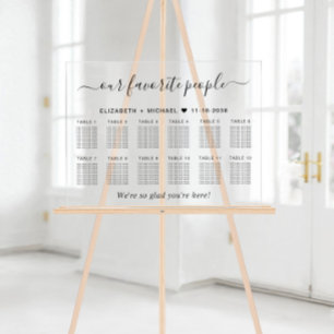 Chic 12 Table Our Favourite People Wedding Seating Acrylic Sign