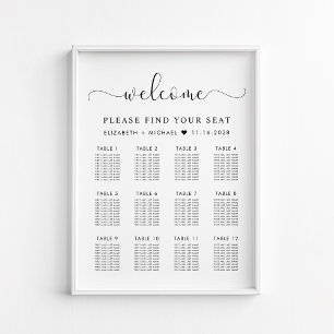 Chic 12 Table Wedding Seating Chart