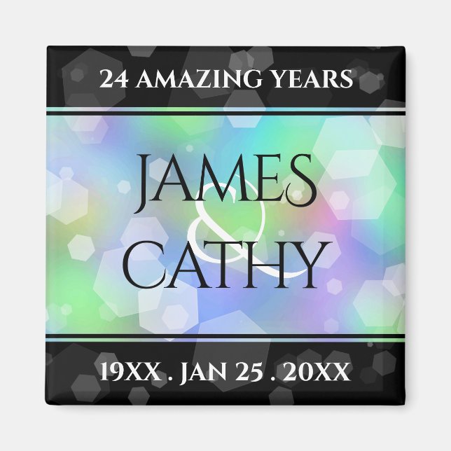 Chic 14th 24th 34th 43rd Opal Wedding Anniversary Magnet (Front)