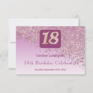 Chic 18 Birthday Rose Gold Glitter RSVP