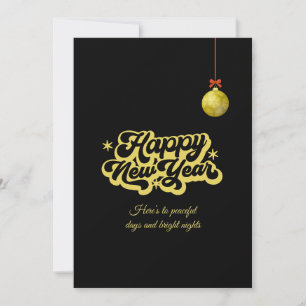 Chic 2026 New Year' Eve Party Gold Glitter Black  Holiday Card