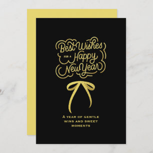 Chic 2026 New Year' Eve Party Gold Glitter Black  Holiday Card