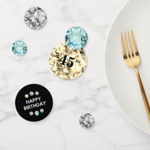 Chic 45th Birthday & Gemstones Confetti