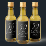 Chic 50 Fabulous Black White Name 50th Birthday Wine Label<br><div class="desc">Celebrate turning 50 in style with this black and white elegant 50th birthday wine label with the text 50 and fabulous in white chic script calligraphy and modern typography. Simply add your name and your 50th birthday party gift wine labels are ready to go. Exclusively designed for you by Happy...</div>