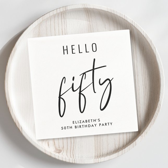 Chic 50th Birthday Party Napkin (Creator Uploaded)