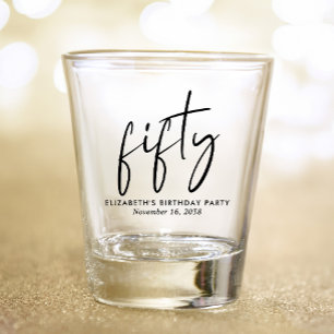 Chic 50th Birthday Party Shot Glass