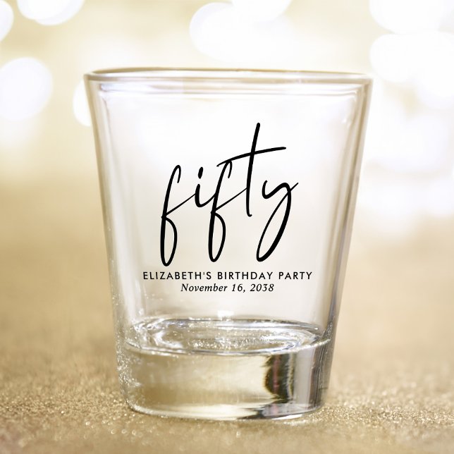 Chic 50th Birthday Party Shot Glass (Creator Uploaded)