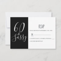 Chic 60 Sassy Black White 60th Birthday