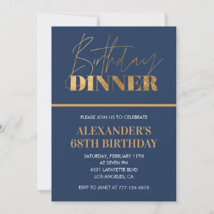 Chic 68th birthday invitation Birthday Dinner
