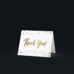 Chic 70th birthday faux gold confetti thank you<br><div class="desc">Celebrate a milestone birthday in style with our Chic 70th Birthday Faux Gold Confetti Thank You folded card. This elegant and customisable card allows you to personalise it with your own special greeting and name, making it a truly unique expression of gratitude. The design features sophisticated printed gold confetti dots...</div>