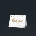 Chic 70th birthday faux gold confetti thank you<br><div class="desc">Celebrate a milestone birthday in style with our Chic 70th Birthday Faux Gold Confetti Thank You folded card. This elegant and customisable card allows you to personalise it with your own special greeting and name, making it a truly unique expression of gratitude. The design features sophisticated printed gold confetti dots...</div>