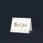 Chic 70th birthday faux gold confetti thank you  card<br><div class="desc">Celebrate a milestone birthday in style with our Chic 70th Birthday Faux Gold Confetti Thank You folded card. This elegant and customisable card allows you to personalise it with your own special greeting and name, making it a truly unique expression of gratitude. The design features sophisticated printed gold confetti dots...</div>